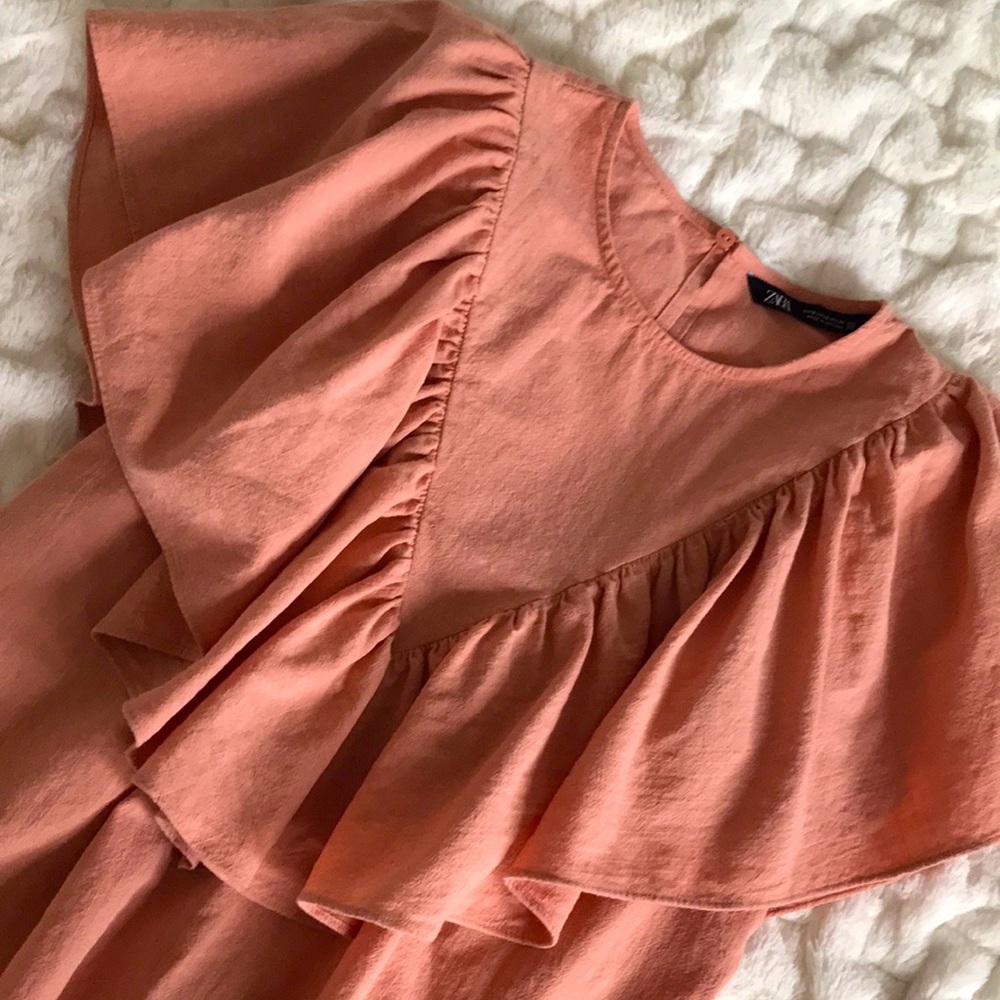 Zara Peachy Ruffle Top - Picture 4 of 8